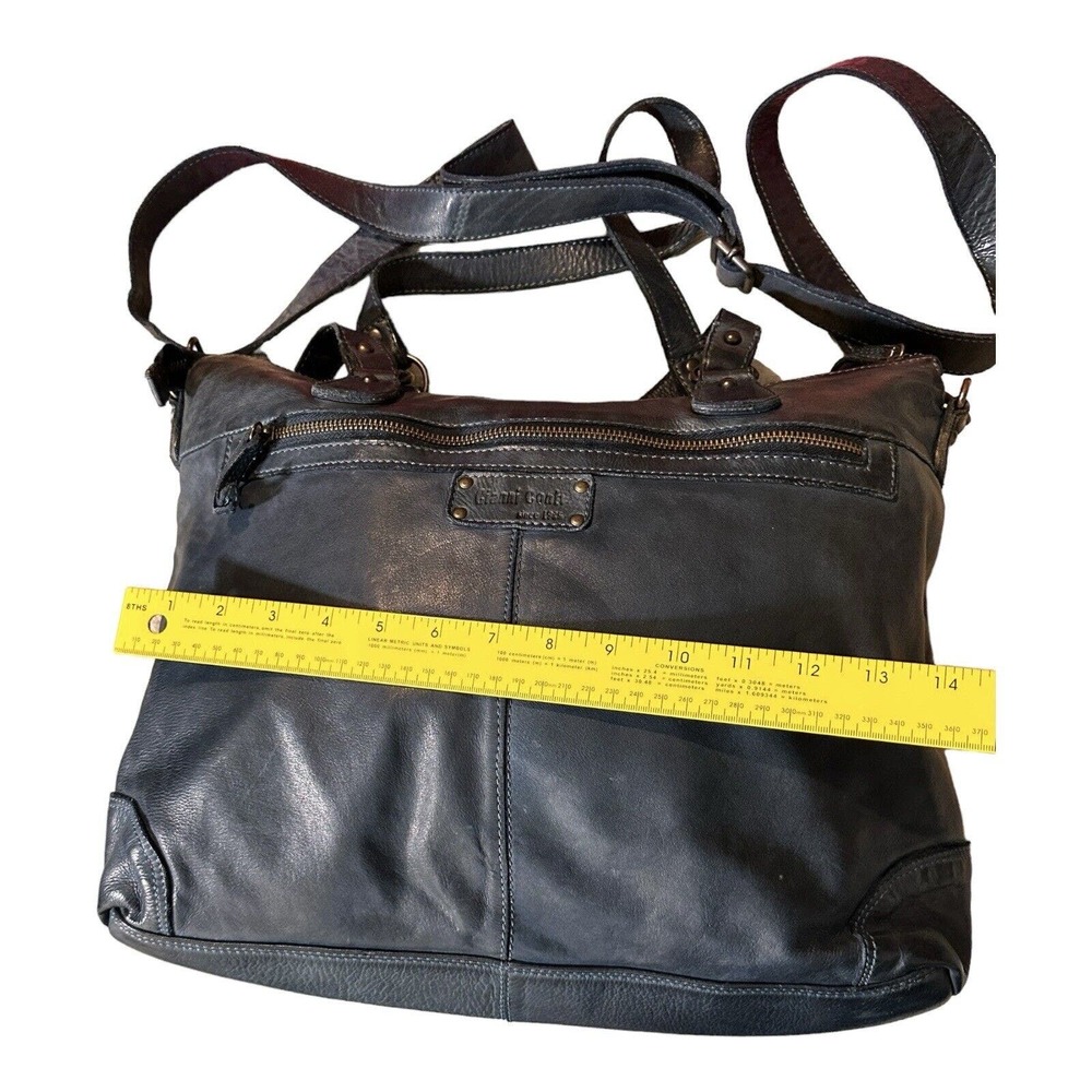 Gianni Conti Handbag Shoulder Crossbody Strap Navy 100% Leather Made Italy - Picture 13 of 15